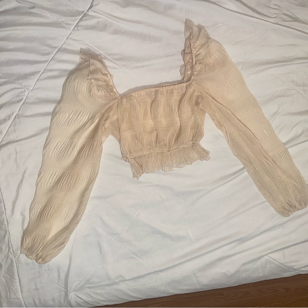 Emory Park Women's Sheer Beige Top